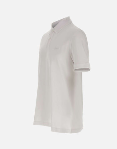 BOSS Polo in cotone interlock WHITE Uomo 