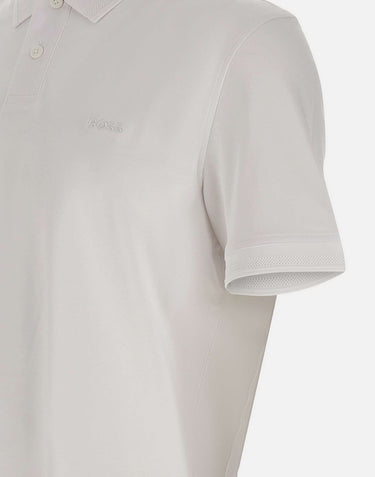 BOSS Polo in cotone interlock WHITE Uomo 