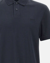 BOSS Polo in cotone interlock BLUE Uomo 