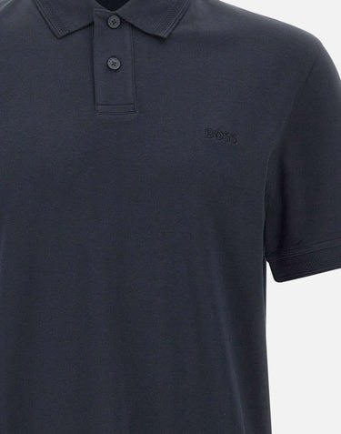 BOSS Polo in cotone interlock BLUE Uomo 