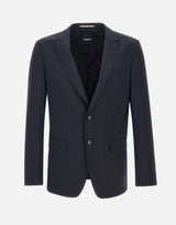 BOSS Blazer "H Huge" in lana rigenerata BLUE Uomo 