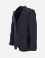 BOSS Blazer "H Huge" in lana rigenerata BLUE Uomo 