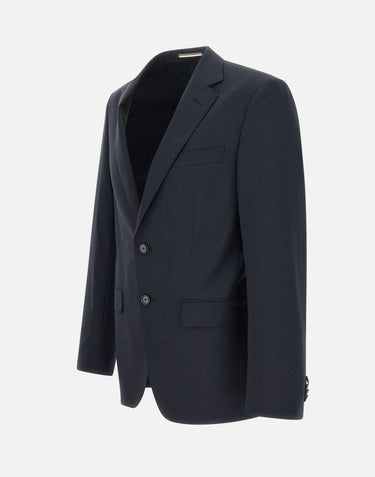 BOSS Blazer "H Huge" in lana rigenerata BLUE Uomo 