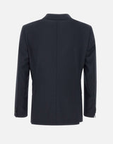 BOSS Blazer "H Huge" in lana rigenerata BLUE Uomo 