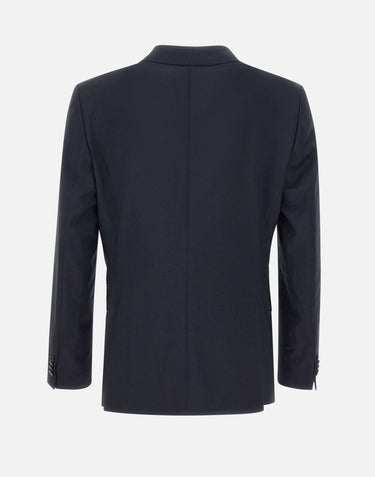 BOSS Blazer "H Huge" in lana rigenerata BLUE Uomo 