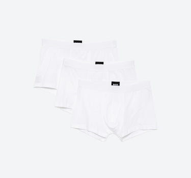 BOSS Set 3 boxer in cotone stretch WHITE Uomo 