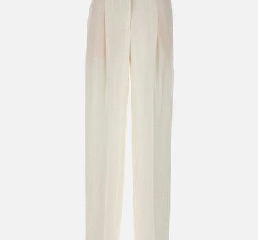 BOSS Pantaloni relaxed fit in misto lino WHITE Donna 