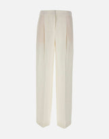 BOSS Pantaloni relaxed fit in misto lino WHITE Donna 