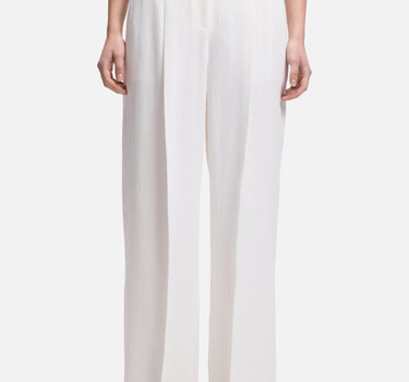 BOSS Pantaloni relaxed fit in misto lino WHITE Donna 
