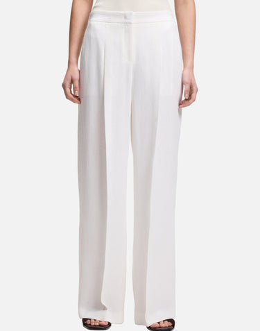 BOSS Pantaloni relaxed fit in misto lino WHITE Donna 