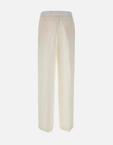 BOSS Pantaloni relaxed fit in misto lino WHITE Donna 