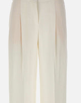 BOSS Pantaloni relaxed fit in misto lino WHITE Donna 