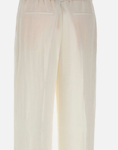 BOSS Pantaloni relaxed fit in misto lino WHITE Donna 