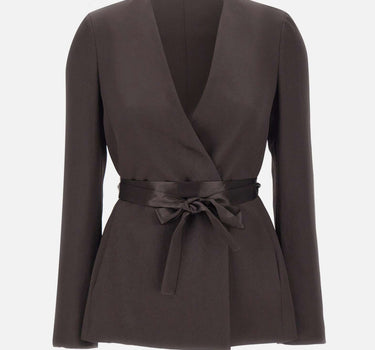 BOSS Blazer slim fit in twill lucente BROWN Donna 