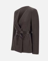 BOSS Blazer slim fit in twill lucente BROWN Donna 