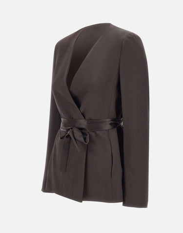 BOSS Blazer slim fit in twill lucente BROWN Donna 