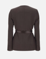BOSS Blazer slim fit in twill lucente BROWN Donna 