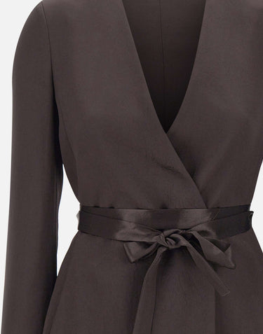 BOSS Blazer slim fit in twill lucente BROWN Donna 