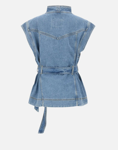 BOSS Smanicato oversize in denim Light Blue Donna 