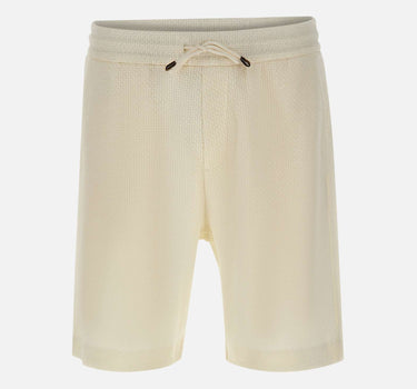 BOSS Shorts in cotone e lino WHITE Uomo 
