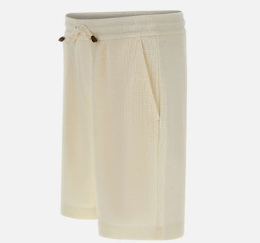 BOSS Shorts in cotone e lino WHITE Uomo 