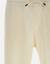 BOSS Shorts in cotone e lino WHITE Uomo 