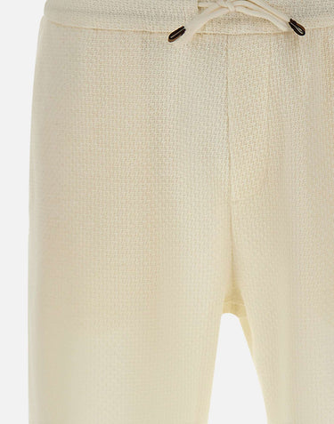 BOSS Shorts in cotone e lino WHITE Uomo 