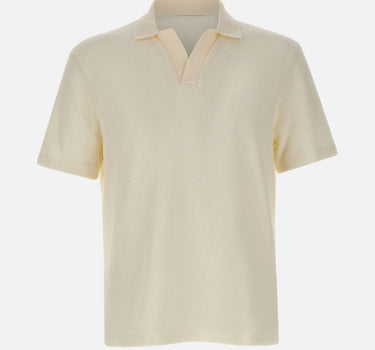 BOSS Polo in cotone e lino WHITE Uomo 