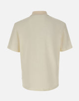 BOSS Polo in cotone e lino WHITE Uomo 