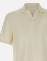 BOSS Polo in cotone e lino WHITE Uomo 