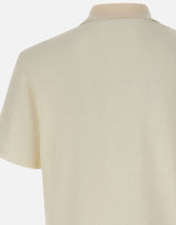 BOSS Polo in cotone e lino WHITE Uomo 
