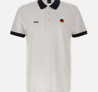 BOSS Polo "Paddy" con dettaglio bandiera paese WHITE Uomo 