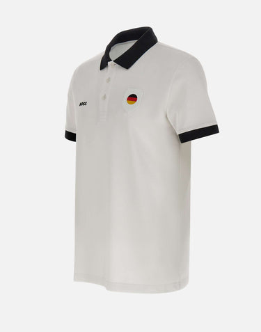 BOSS Polo "Paddy" con dettaglio bandiera paese WHITE Uomo 