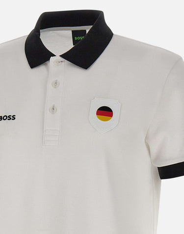 BOSS Polo "Paddy" con dettaglio bandiera paese WHITE Uomo 
