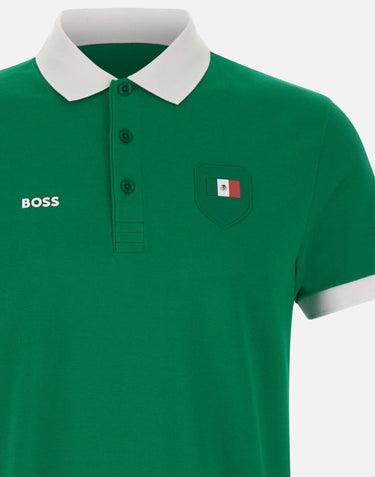 BOSS Polo "Paddy" con dettaglio bandiera paese GREEN Uomo 