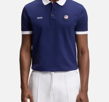 BOSS Polo "Paddy" con dettaglio bandiera paese BLUE Uomo 