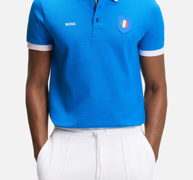 BOSS Polo "Paddy" con dettaglio bandiera paese Light Blue Uomo 