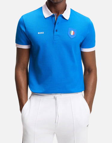 BOSS Polo "Paddy" con dettaglio bandiera paese Light Blue Uomo 