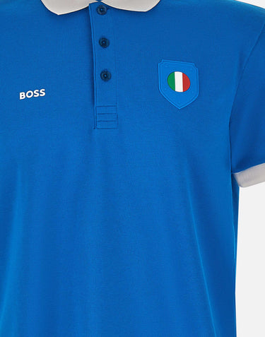 BOSS Polo "Paddy" con dettaglio bandiera paese Light Blue Uomo 