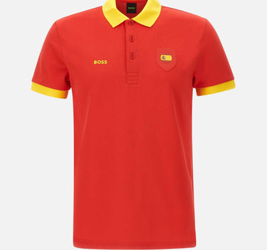 BOSS Polo "Paddy" con dettaglio bandiera paese RED Uomo 