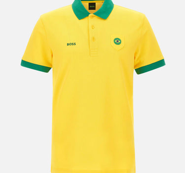 BOSS Polo "Paddy" con dettaglio bandiera paese YELLOW Uomo 