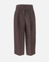 BOSS Pantaloni in misto lino laminati BROWN Donna 