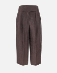 BOSS Pantaloni in misto lino laminati BROWN Donna 