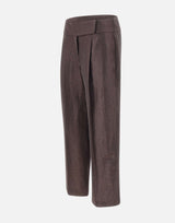 BOSS Pantaloni in misto lino laminati BROWN Donna 