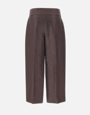 BOSS Pantaloni in misto lino laminati BROWN Donna 