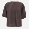 BOSS Blusa in misto lino laminata BROWN Donna 