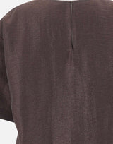 BOSS Blusa in misto lino laminata BROWN Donna 