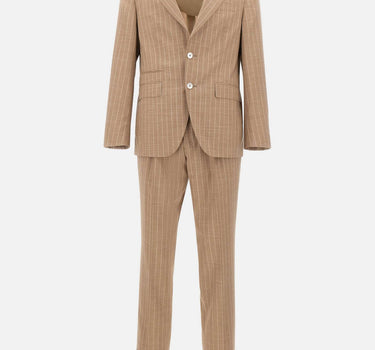 BOSS Abito in misto lana gessato BEIGE Uomo 