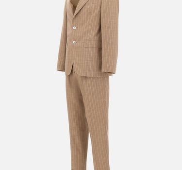 BOSS Abito in misto lana gessato BEIGE Uomo 