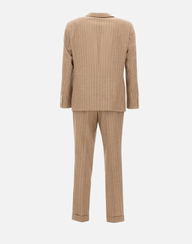 BOSS Abito in misto lana gessato BEIGE Uomo 